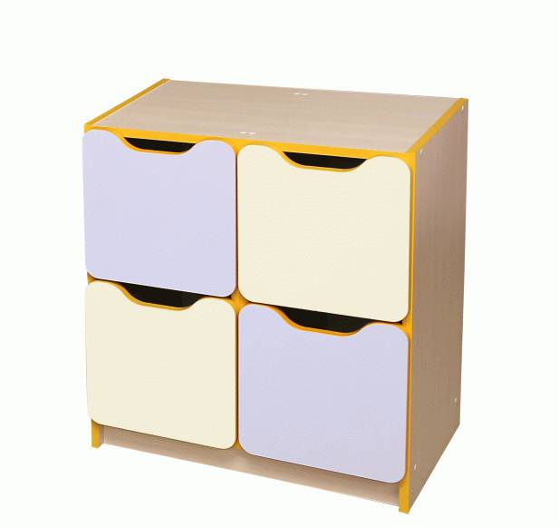 Тумба закрита, з 4-ма шухлядами, АЛМАНТ, 600x410x665 мм.